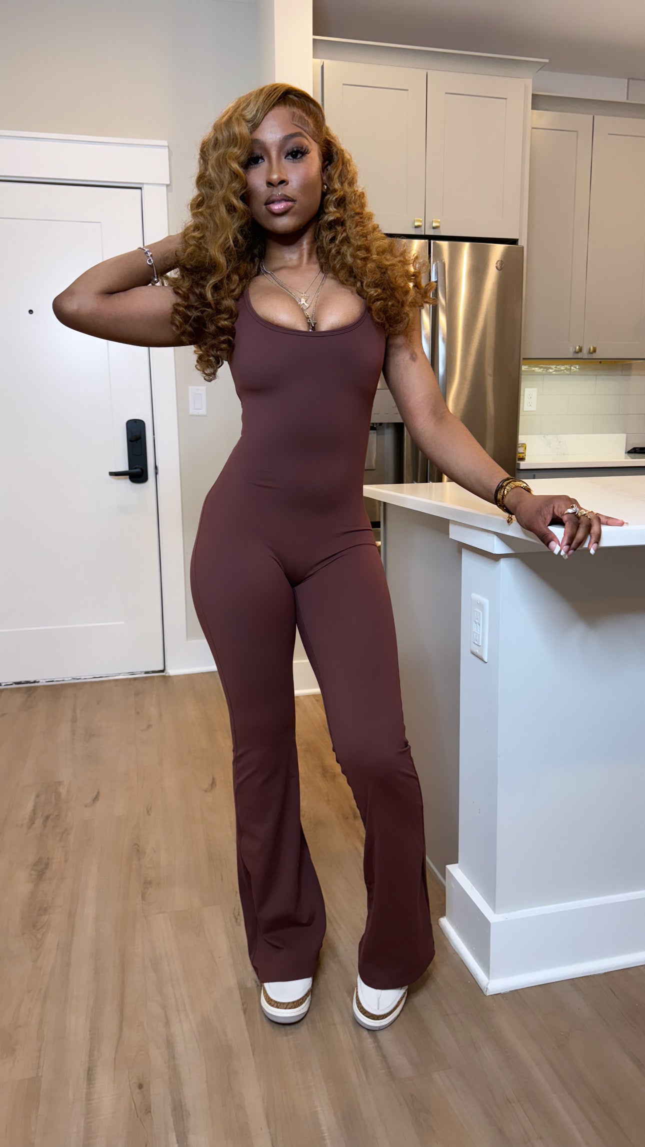 FLARE LEG WORKOUT JUMPSUIT