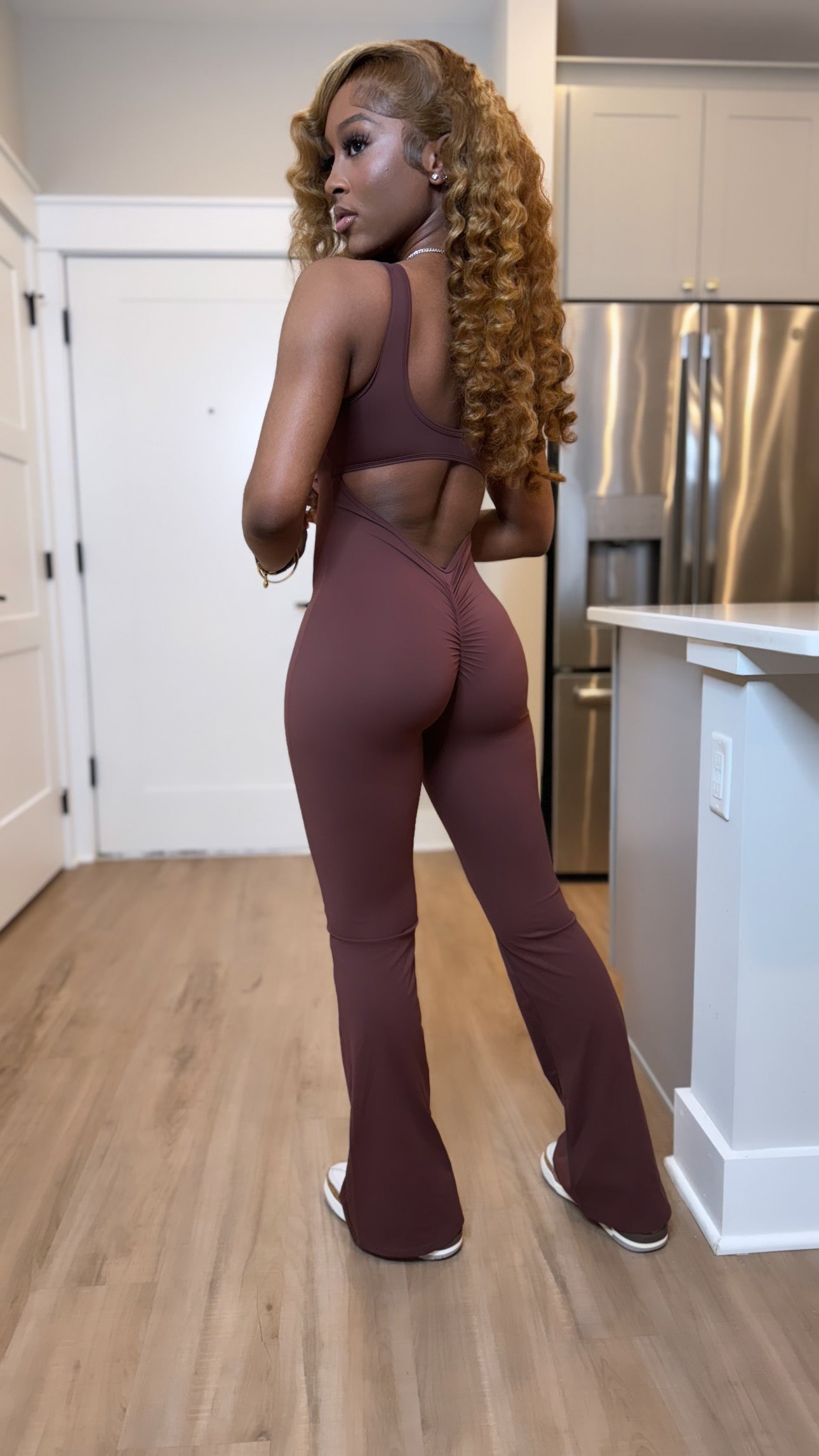 FLARE LEG WORKOUT JUMPSUIT